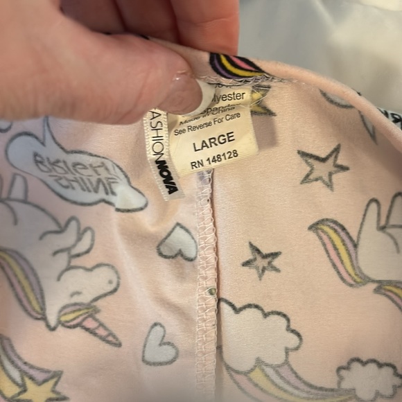 Fashion Nova Miss Unicorn PJ Long Sleeve Romper Onesie - Picture 2 of 4